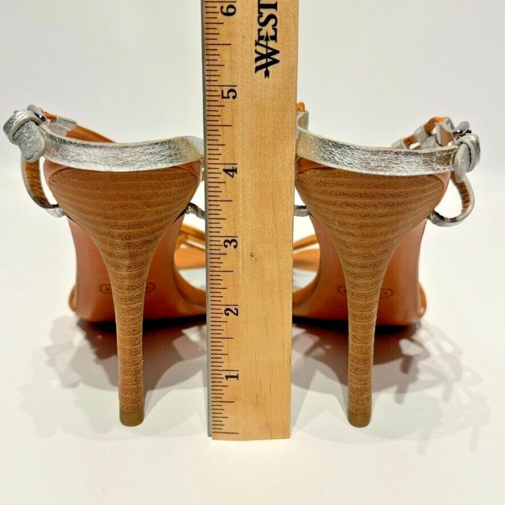 NWOB $170 Coach Lana Heels Brown Silver Leather Strappy Elegant Women’s Size 8.5 - Picture 8 of 12